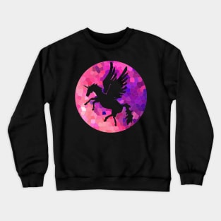 Pink Mosaic Moon Unicorn Crewneck Sweatshirt